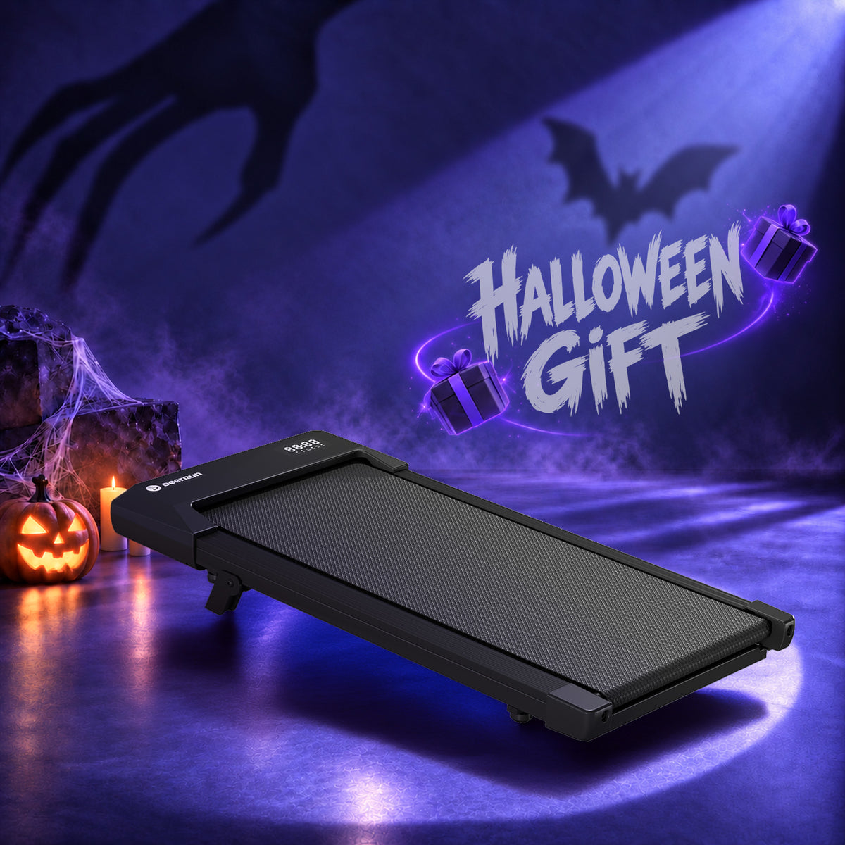 Q2 Urban Walking Pad shown in DeerRun Halloween campaign artwork